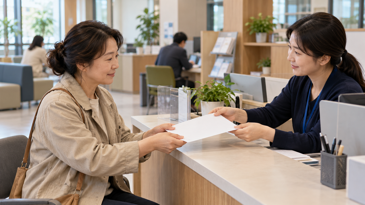 사장 마음 검사지는 소상공인지원센터 창구에 놓여 있다